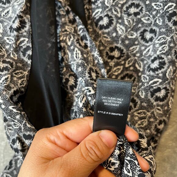 Rebecca Taylor Floral Print Black and White Silk Sleeveless Jumpsuit Size 12 New - Picture 8 of 11